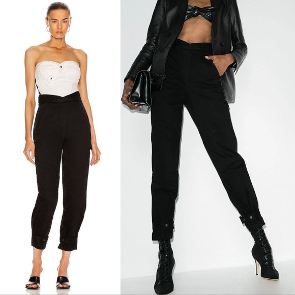 RtA Dallas High Rise CARGO JEANS Pants Size XXS Black Denim NEW $415 - Picture 1 of 13